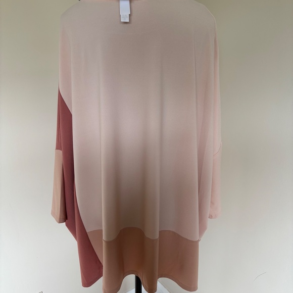 Marla Wynne Layers Stretch Pink Colorblock Boxy Top with Dolman Sleeves - Picture 6 of 8